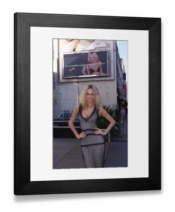 Framed Print : Adriana Sklenarikova Model - October 1999 Wonderbra Add Campaign in Brewer Street