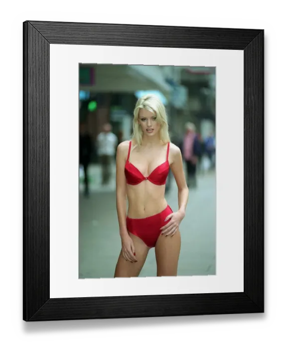 Framed Print : Emma B Model September 98 Modeling the new Push It Up Bra
