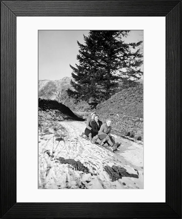 Framed Print : A snow scene in the hills of the Lake District January 1946