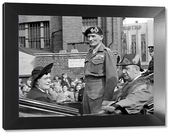 General Bernard Montgomery on his way to Lambeth after World War Two August 1945