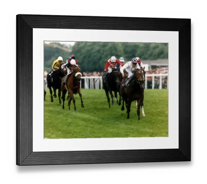 Framed Print : Gipsy Fiddler and jockey Pat Eddery leading to win the Windsor Castle Stakes at Royal