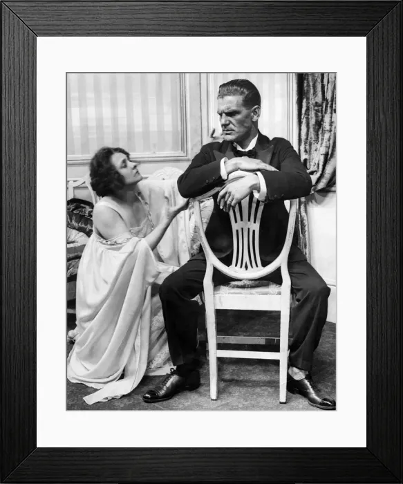 Framed Print : Actor Will Hay seen here on stage with Lila Dolores in the play Speak Speak August Framed Print : Actor Will Hay seen here on stage with Lila Dolores in the play Speak Speak August