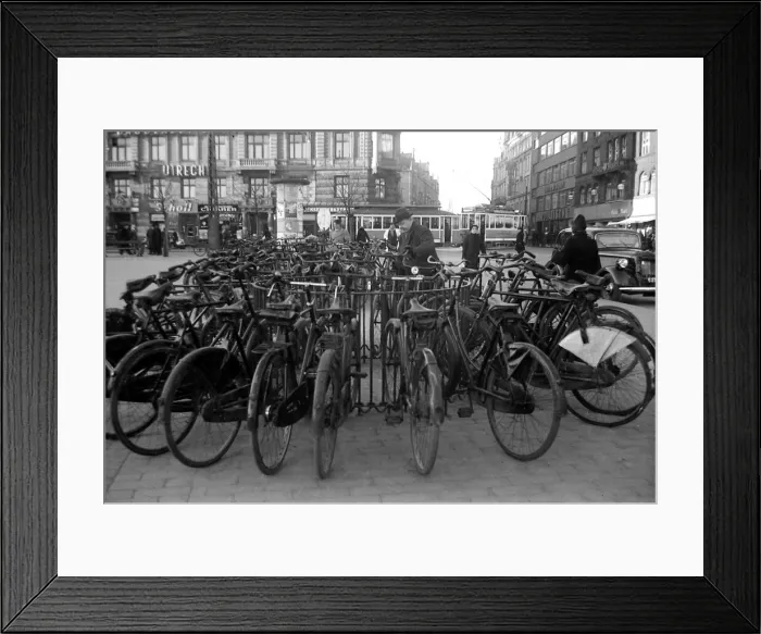 Framed Print : Bicycles in Copenhagen, Denmark December 1946 Framed Print : Bicycles in Copenhagen, Denmark December 1946