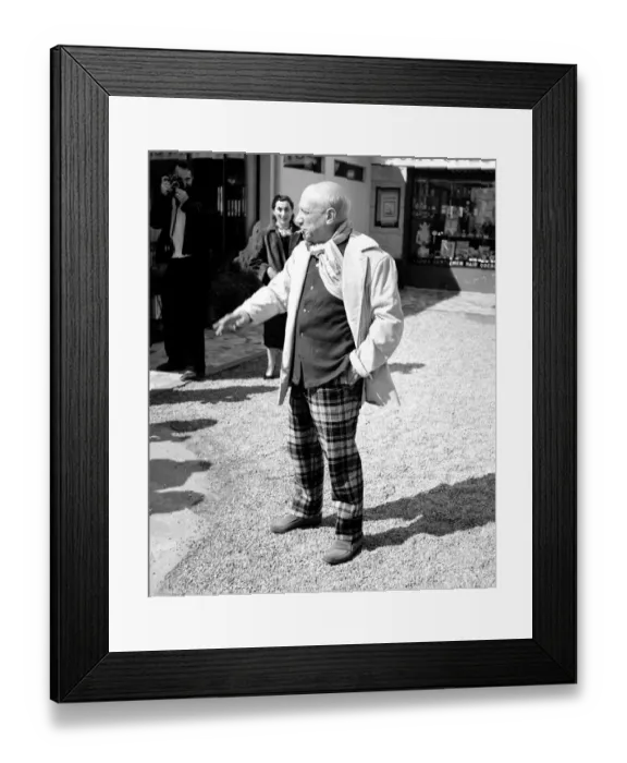 Framed Print : Spanish artist Pablo Picasso at the Cannes Film Festival May 1957