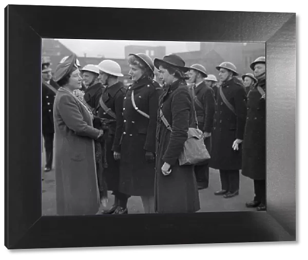 The Queen seen here meeting some of the Rescue Services which where on duty in Coventry