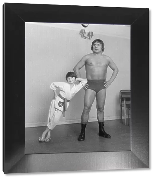 Six year old Colin Richardson seen here with wrestler Reg Trood