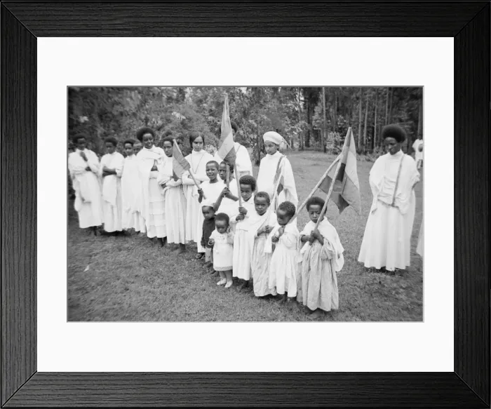 Framed Print : Children of Abbysinia holding flags Circa 1935 Travel Africa Framed Print : Children of Abbysinia holding flags Circa 1935 Travel Africa