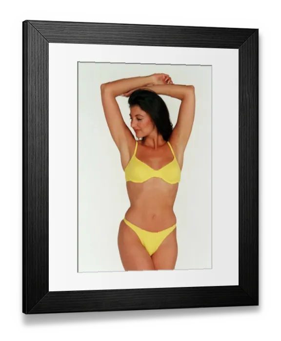 Framed Print : A model with a slim figure poses for the Daily Mirror Framed Print : A model with a slim figure poses for the Daily Mirror