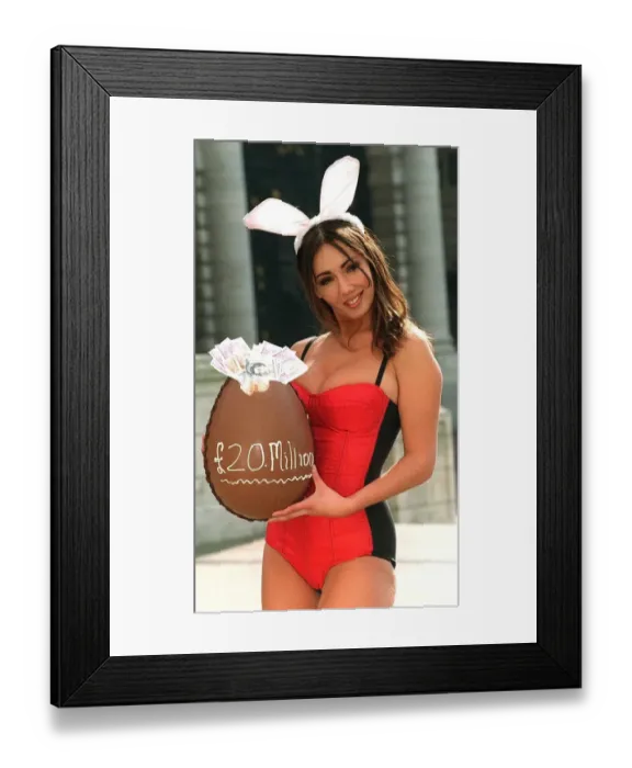 Framed Print : Kathy Lloyd model gets ready for this Easter weekend roll over lottery