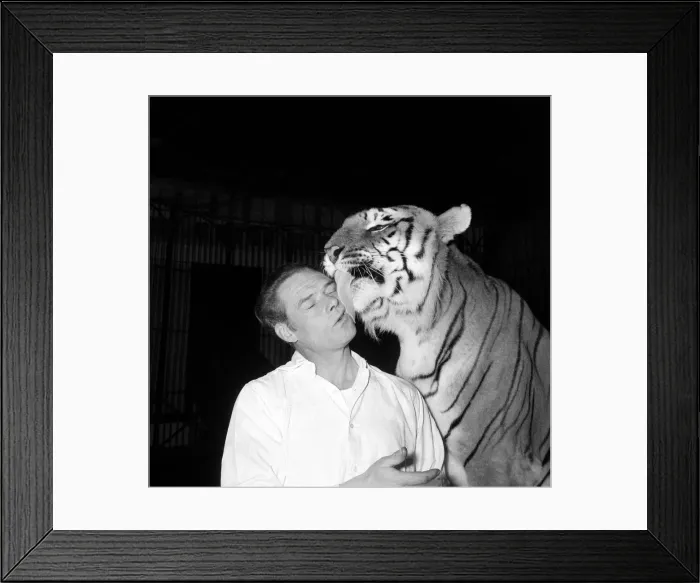 Framed Print : Alex Kerr and tiger Khan December 1957 Framed Print : Alex Kerr and tiger Khan December 1957