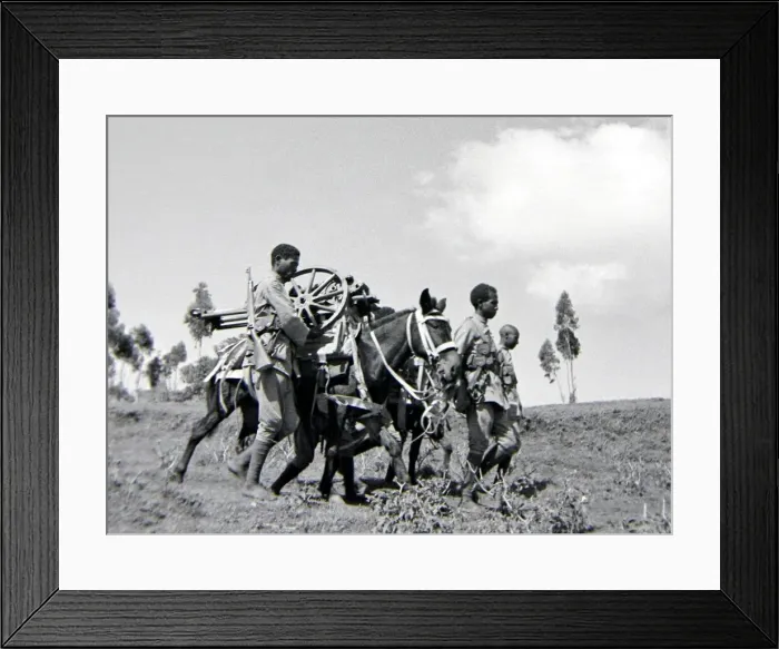 Framed Print : Abyssiania soldiers during the war with Italy of 1935 War Conflict Framed Print : Abyssiania soldiers during the war with Italy of 1935 War Conflict