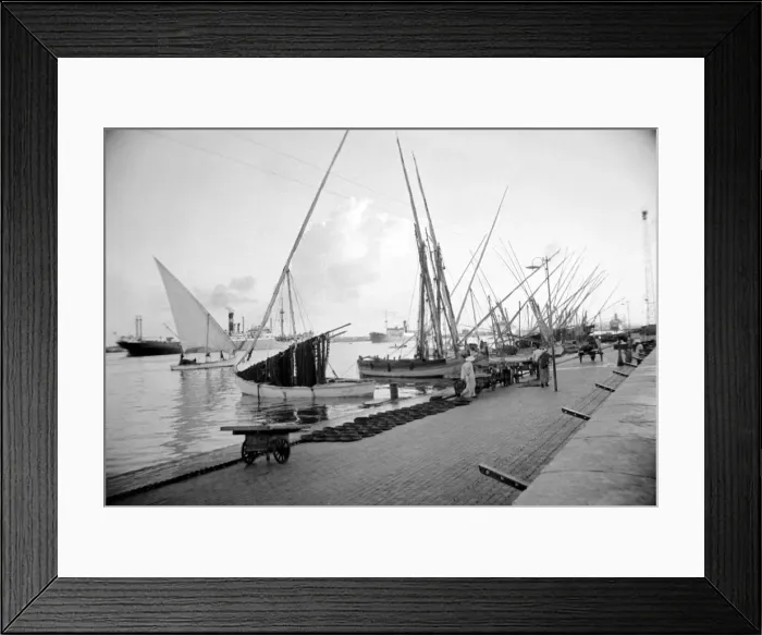 Framed Print : Boats in the dock in Somaliland Circa 1935 Framed Print : Boats in the dock in Somaliland Circa 1935