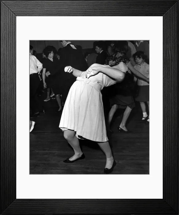 Framed Print : A woman dancing the twist February 1962