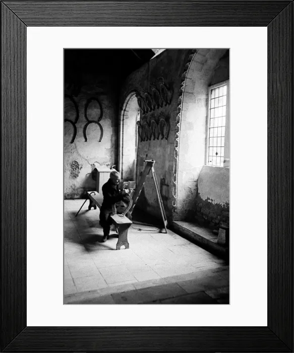Framed Print : Oakham Castle - Large Horse Shoes circa 1955 Framed Print : Oakham Castle - Large Horse Shoes circa 1955