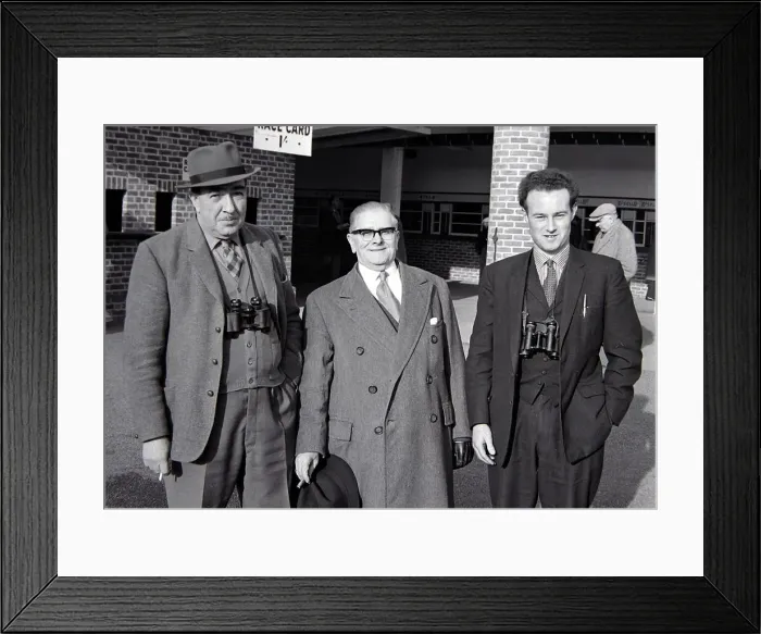 Framed Print : Punters at the races, equipped with binoculars to check form March 1963 Framed Print : Punters at the races, equipped with binoculars to check form March 1963