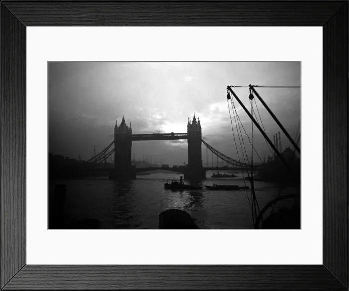 Framed Print : View of Tower bridge over the River Thames in London Circa 1935 Framed Print : View of Tower bridge over the River Thames in London Circa 1935