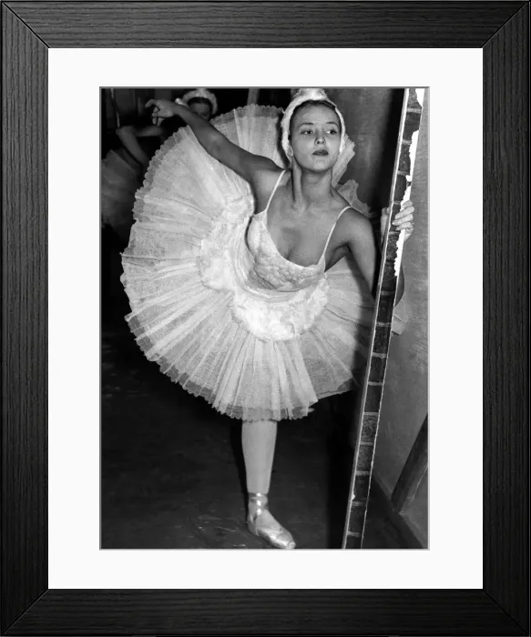 Framed Print : Members of the Bolshi Ballet limber up before their television performance tonight
