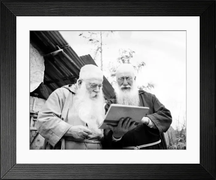 Framed Print : Two elderly men in Abyssinia Circa 1935 War People Men Old