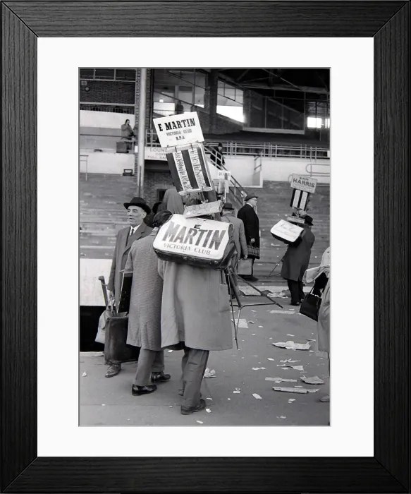 Framed Print : Bookmakers move their eqipment away after taking bets for the race March 1963 Framed Print : Bookmakers move their eqipment away after taking bets for the race March 1963