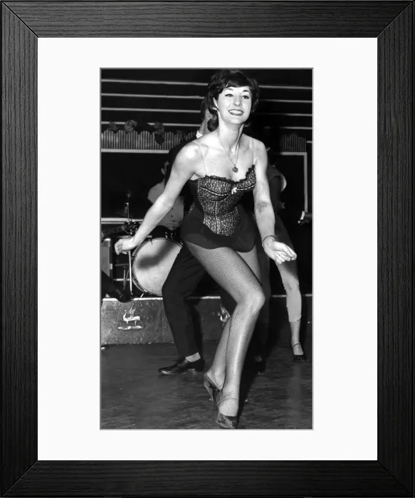 Framed Print : Sandra Gordon aged 18 demonstrates the Twist Showgirls at the Framed Print : Sandra Gordon aged 18 demonstrates the Twist Showgirls at the