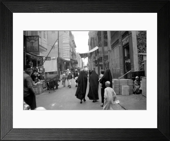 Framed Print : Life in the streets of a city in Egypt Circa 1935 Framed Print : Life in the streets of a city in Egypt Circa 1935