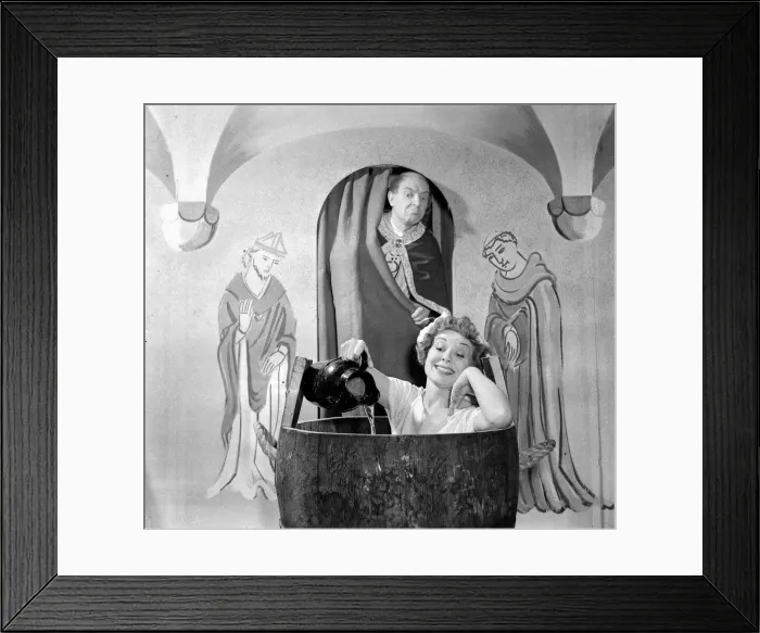 Framed Print : Joan Miller - Lady Godiva takes a bath December 1951
