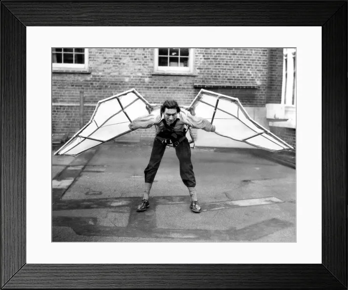 Framed Print : Birdman wings - Geo Ford November 1951 Framed Print : Birdman wings - Geo Ford November 1951