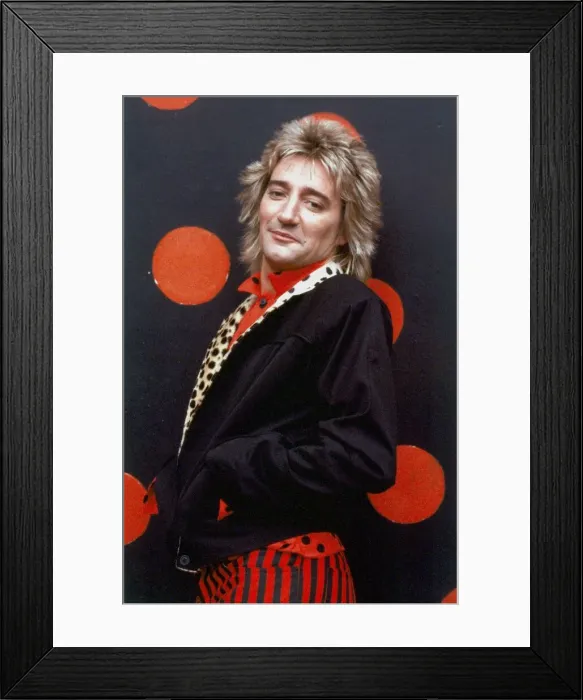 Framed Print : Rod Stewart and his band during rehearsals for his 1980 European tour Framed Print : Rod Stewart and his band during rehearsals for his 1980 European tour