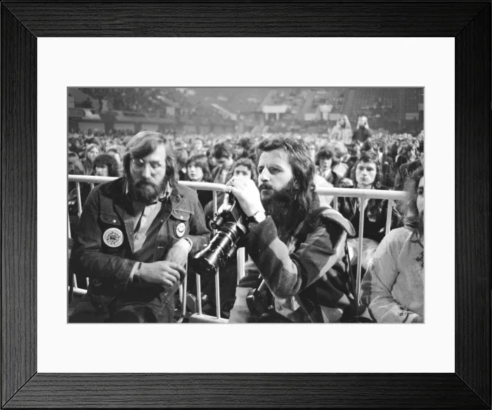 Framed Print : Beatles member Ringo Starr with his camera at a T-Rex concert at Empire Pool in Wembley Framed Print : Beatles member Ringo Starr with his camera at a T-Rex concert at Empire Pool in Wembley