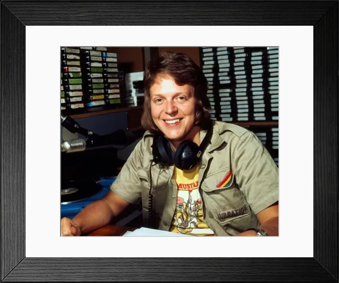 Framed Print : Steve Jones in Radio studio August 1976 Framed Print : Steve Jones in Radio studio August 1976