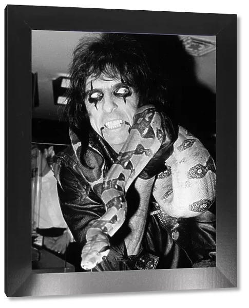 Alice Cooper American rock singer with pet snake 1986