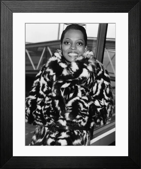 Framed Print : Diana Ross 13th of April 1976 the pop singer is arriving at London Heathrow Airport Framed Print : Diana Ross 13th of April 1976 the pop singer is arriving at London Heathrow Airport