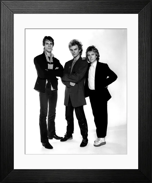 Framed Print : Pop band The Police in studio 1980 Sting with Andy Summer and Stewart Copeland Framed Print : Pop band The Police in studio 1980 Sting with Andy Summer and Stewart Copeland