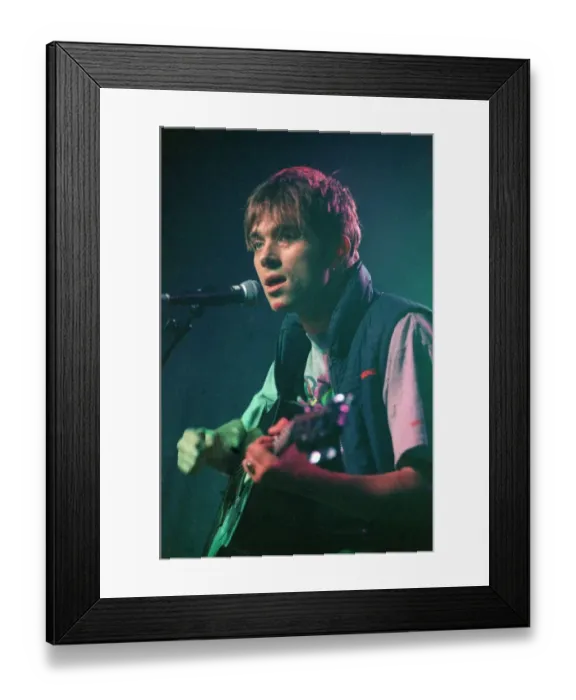 Framed Print : Blur 1997 Damon Albarn singer and playing guitar Framed Print : Blur 1997 Damon Albarn singer and playing guitar
