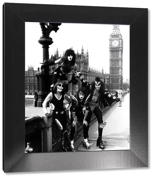 Kiss, American rock band arrived in the UK today, the four man group landed at Heathrow