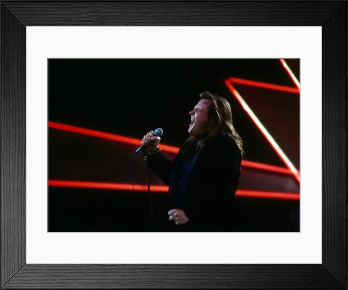 Framed Print : Meat Loaf singing on stage in Glasgow August 1987