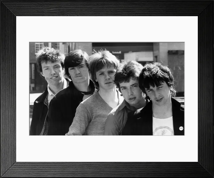 Framed Print : Irish punk pop group The Undertones line up in Derry 1980 Framed Print : Irish punk pop group The Undertones line up in Derry 1980