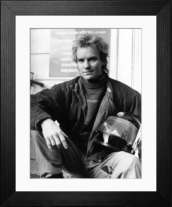Framed Print : Sting singer with pop group Police aka Gordon Sumner 1984