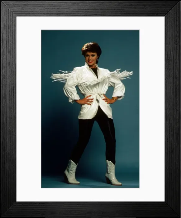 Framed Print : Sheena Easton wearing fringed jacket September 1980
