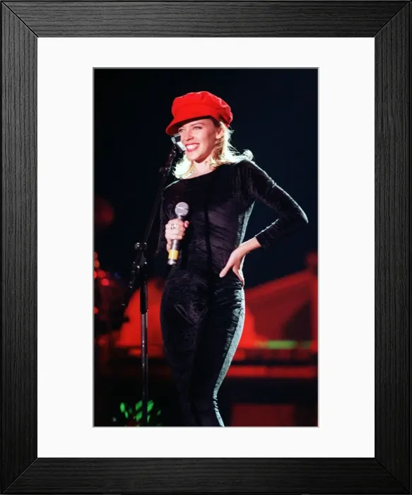 Framed Print : Kylie Minogue on stage at Glasgow SECC May 1990 Framed Print : Kylie Minogue on stage at Glasgow SECC May 1990