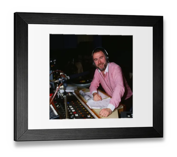 Framed Print : Ken Bruce DJ disc jockey in radio studio circa 1984 Framed Print : Ken Bruce DJ disc jockey in radio studio circa 1984