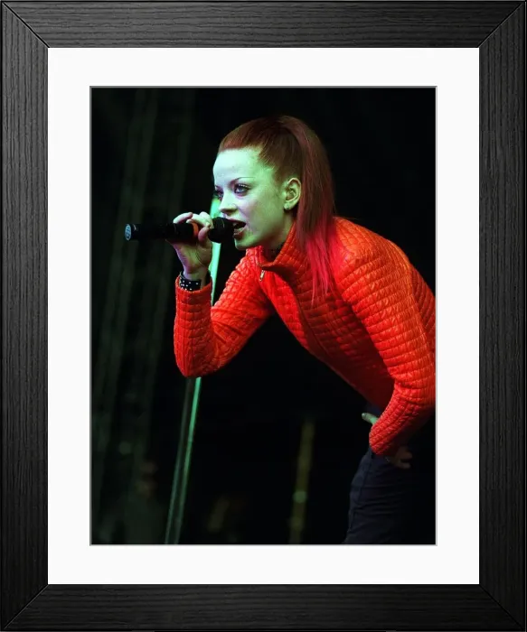 Framed Print : Shirley Manson Garbage July 1999 concert Princes Street Edinburgh to mark official Framed Print : Shirley Manson Garbage July 1999 concert Princes Street Edinburgh to mark official