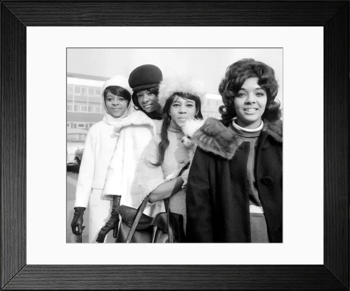 Framed Print : The Crystals February 1964 Singing group arrive in England for tour Framed Print : The Crystals February 1964 Singing group arrive in England for tour