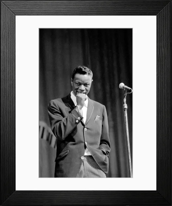 Framed Print : Nat King Cole at the Royal command show in London Framed Print : Nat King Cole at the Royal command show in London
