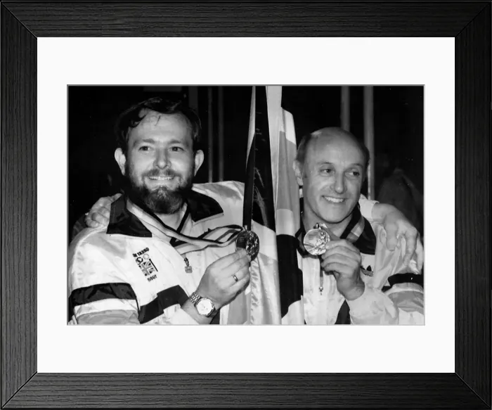 Framed Print : Malcome Cooper gold medalist at the 1988 Seoul Olympic games in Korea shooting