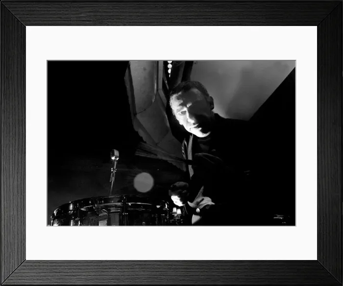 Framed Print : 1960s Jazz performer Buddy Rich, Drummer on kit Framed Print : 1960s Jazz performer Buddy Rich, Drummer on kit