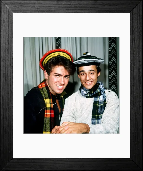 Framed Print : Wham pop group at Daily Record Offices, Glasgow, Scotland, 1983 Framed Print : Wham pop group at Daily Record Offices, Glasgow, Scotland, 1983