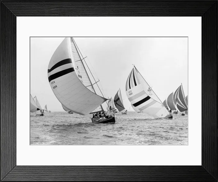 Framed Print : Yachting at Cowes August 1974 Framed Print : Yachting at Cowes August 1974