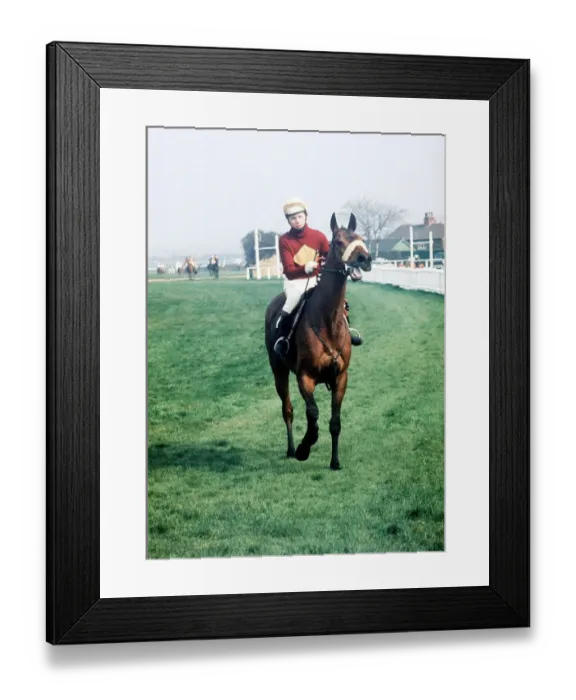 Framed Print : Racehorse Red Rum and jockey Brian Fletcher at the 1974 Grand National at Aintree