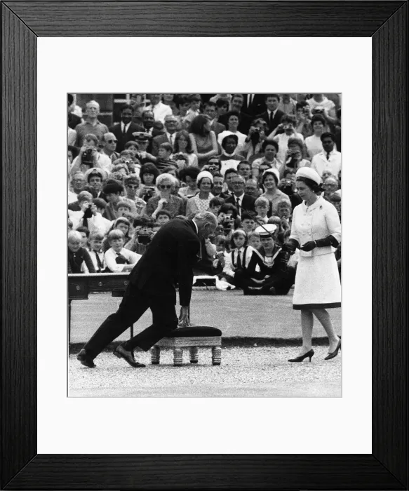 Framed Print : Sir Francis Chichester is dubbed by the Queen a CBE in 1967 Knight Commander of Framed Print : Sir Francis Chichester is dubbed by the Queen a CBE in 1967 Knight Commander of